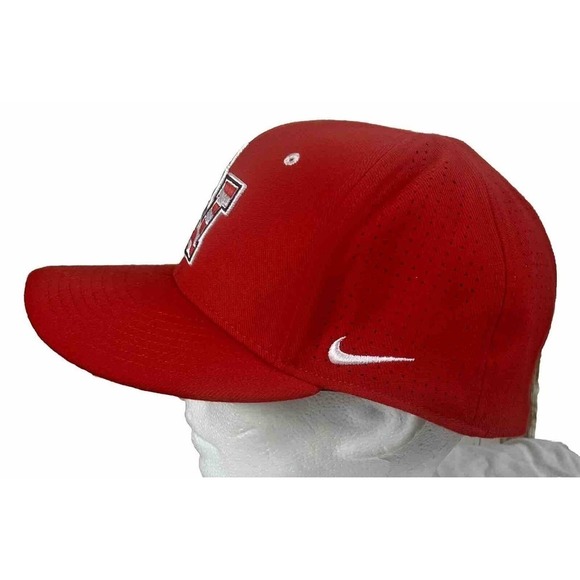 Douglas Nike Fitted Baseball Cap Red White & Blue EV Font w Texas Flag Patch Hat - Picture 2 of 6